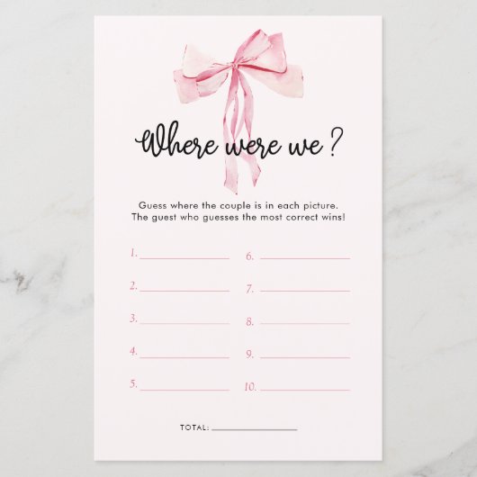 結び目を我々のブライダルシャワーゲーム (正面)