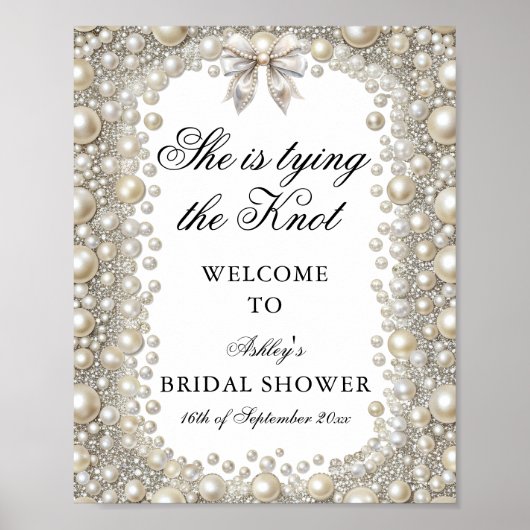 結び目を歓迎するダイヤモンドと真珠 ポスター (正面)