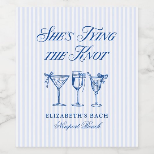 結び目を海岸手で結エレガントぶ ワインラベル (シングルラベル)