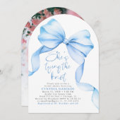 結び目を結ぶダスティブルーシェスブライダルシャワー写真 招待状 (正面/裏面)