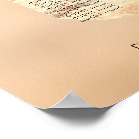 結び目を結ぶビーチ結婚式座席表 ポスター (角)