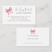 結び目を結ぶピンクの弓ディスプレイシャワー エンクロージャーカード (正面/裏面)