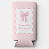 結び目を結ぶピンクの弓バチェロレッテ スリム缶クーラー (裏面)
