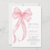 結び目を結ぶピンクボウコロッケブライダルシャワー 招待状 (正面)