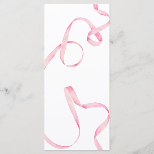 結び目を結ぶピンクボウブライダルシャワーメニュー メニュー (裏面)