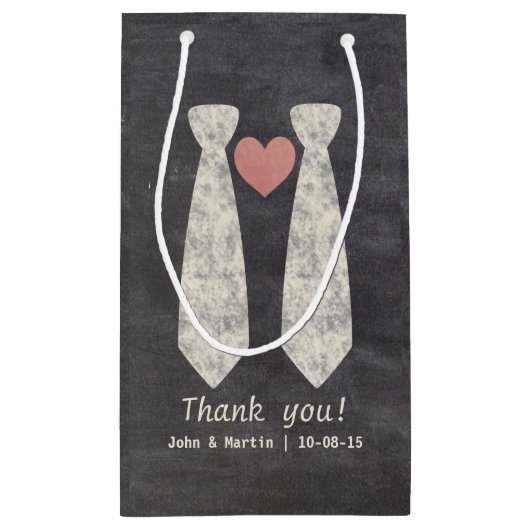 結び目を結ぶフェイクLGBTゲイ結婚 スモールペーパーバッグ (裏面)