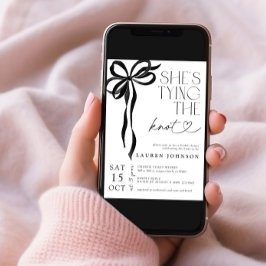 結び目を結ぶボウタイイング写真QRブライダルシャワー 招待状