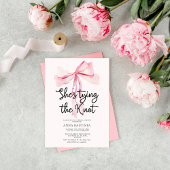結び目を結ぶミニマリストピンクボウブライダルシャワー 招待状