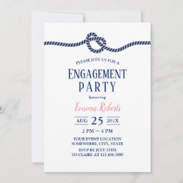 結び目を結ぶミニマル海軍航海の婚約 招待状