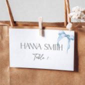 結び目を結ぶ何かブルーボウブライダルシャワー プレイスカード