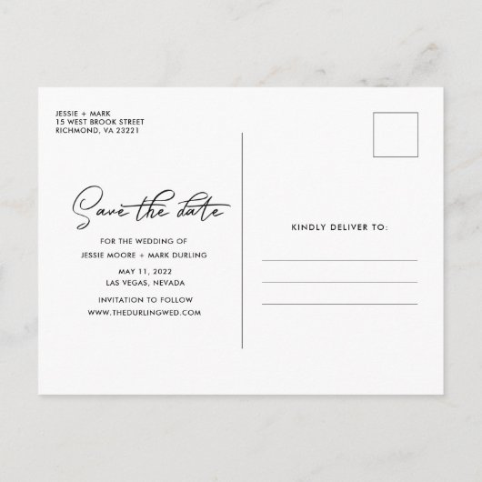 結び目を結ぶ写真日付を保存 案内ポストカード (裏面)