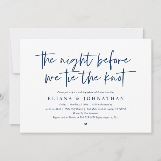 結び目を結ぶ前に、のリハ結婚ーサル・ディナーI 招待状 (正面)