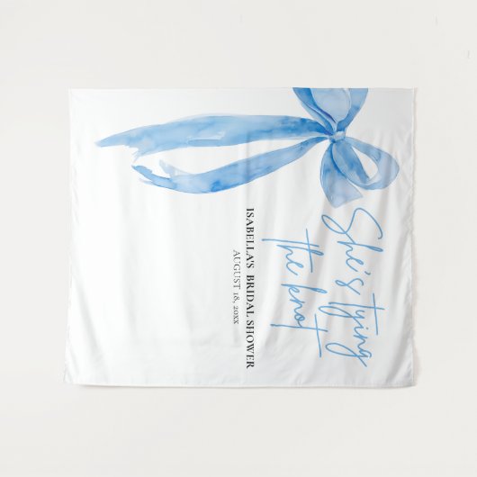 結び目を結ぶ弓ブライダルシャワー タペストリー (正面(横))