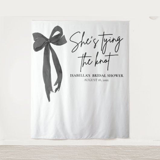 結び目を結ぶ弓ブライダルシャワー タペストリー (正面)