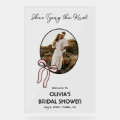 「結び目を結ぶ」ウェディングシャワー歓迎看板 アクリル アクリルサイン (正面)