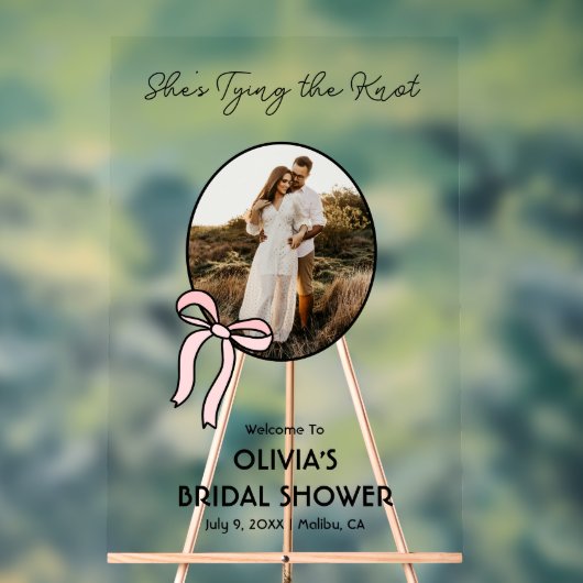 「結び目を結ぶ」ウェディングシャワー歓迎看板 アクリル アクリルサイン (ニュートラル)