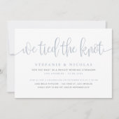 結び目を結んだ埃っぽい青い書道結婚。 招待状 (正面)