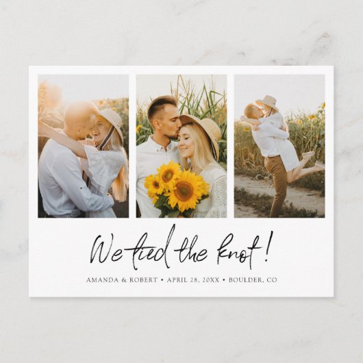 結び目を結んだ!写真モダンのエロ結婚ペメント 案内ポストカード (正面)