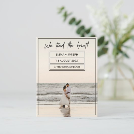 「結び目を結んだ!」 写真結婚したの発表 ポストカード (スタンド正面)