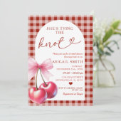 結び目を結んでいるさくらんぼジンジャムシャワー 招待状 (スタンド正面)