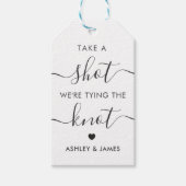 結び目を結んでいるショットを結婚撮る ギフトタグ (正面)