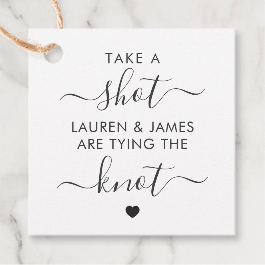 結び目を結んでいるショットを結婚撮る フェイバータグ (正面)