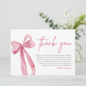 結び目を結んでいるピンクボウサンキューカード 招待状 (スタンド正面)