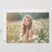 結び目を結んでいるピンクボウサンキューカード 招待状 (裏面)