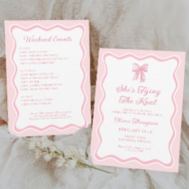 結び目を結んでいるピンクボウバチェロレッテ 招待状