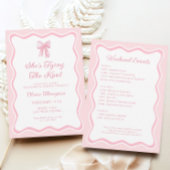 結び目を結んでいるピンクボウバチェロレッテ 招待状