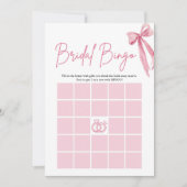 結び目を結んでいる弓ブライダルシャワービンゴゲーム 招待状 (正面)