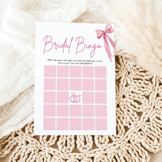 結び目を結んでいる弓ブライダルシャワービンゴゲーム 招待状