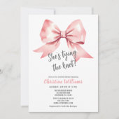 結び目を結んでいる水彩桃色ブライダルシャワー 招待状 (正面)