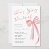結び目を結んでいる | ピンクボウブライダルシャワーインビ 招待状 (正面)