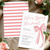 結び目を結んでいる | ピンクボウブライダルシャワーインビ 招待状