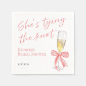 結び目を結んでいる | ピンクボウブライダルシャワー スタンダードカクテルナプキン (正面)