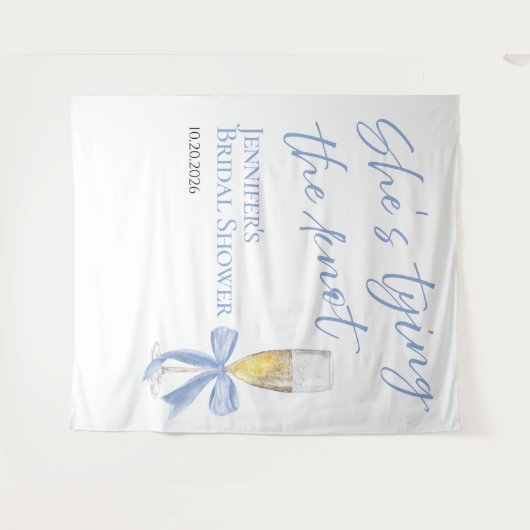 結び目を結んでいる | ブライダルシャワーの背景 タペストリー (正面(横))