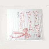 結び目を結んでいる | ブライダルシャワーの背景 タペストリー (正面(横))