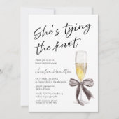 結び目を結んでいる | ブラックボウブライダルシャワー 招待状 (正面)