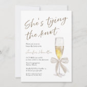結び目を結んでいる | ホワイトボウブライダルシャワー 招待状 (正面)