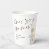 結び目を結んでいる | ホワイトボウブライダルシャワー 紙コップ (裏面)