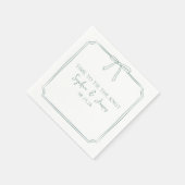 「結び目を結エレガントぶ」ボウSage Green結婚の スタンダードカクテルナプキン (角)