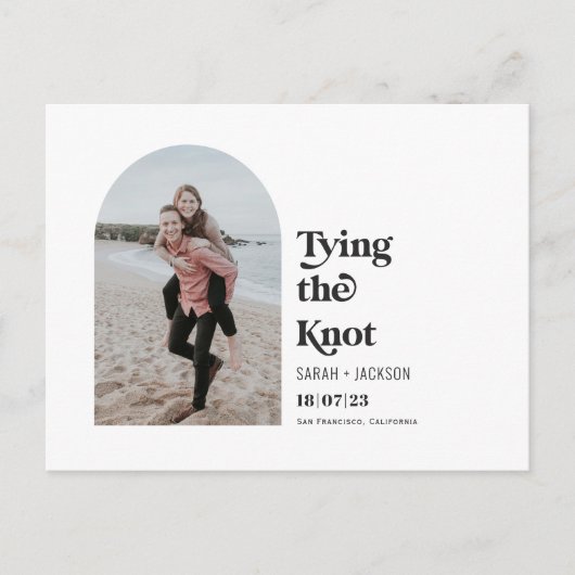 結び目を結モダンぶ写真日付を保存 案内ポストカード (正面)