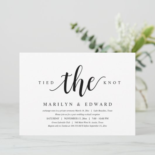 結び目を結モダンんだ結婚ポストの駆け落ち 招待状 (スタンド正面)