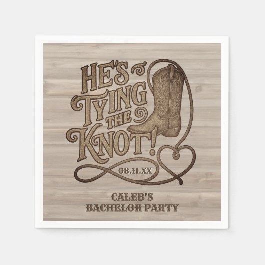 結び目カウボーイウェスタンバチュラーパーティ スタンダードカクテルナプキン (正面)