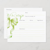 結び目グリーンボウブライダルレシピカード (正面/裏面)