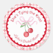 結び目コケットさくらんぼブライダルシャワー ラウンドシール (正面)