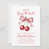 結び目コケットさくらんぼブライダルシャワー 招待状 (正面)