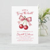 結び目コケットさくらんぼブライダルシャワー 招待状 (スタンド正面)