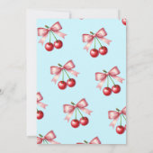 結び目コケットさくらんぼブライダルシャワー 招待状 (裏面)